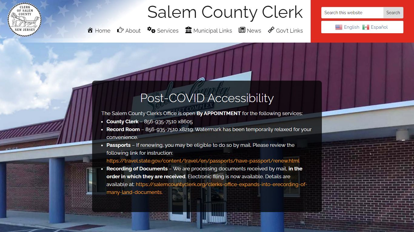 Salem County Clerk | Serving the people of Salem County New Jersey